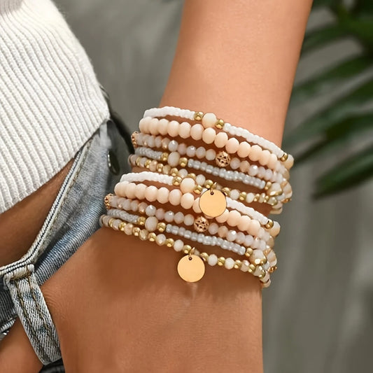 Betoverende Boho Armbandenset | Samen tegen borstkanker