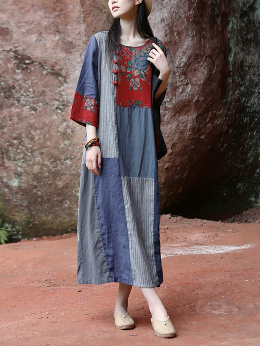 Edith™ – Etnische katoenen maxi-jurk