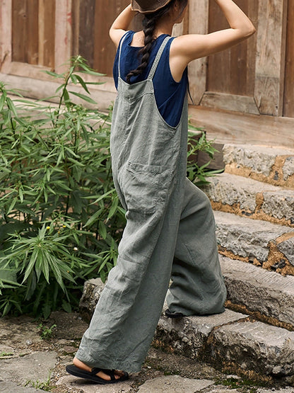 Cindy™ – Retro effen jumpsuit
