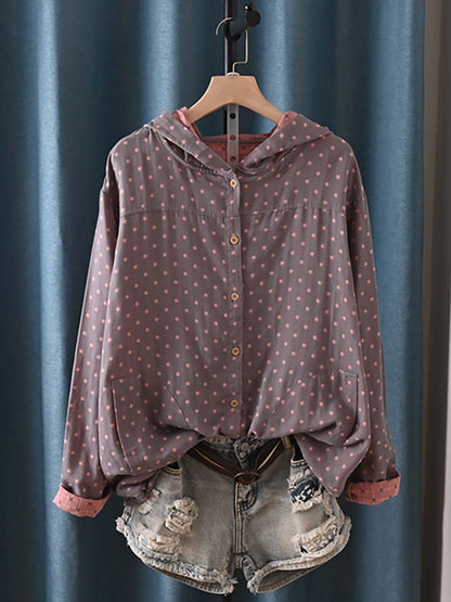 Briana™ – Vintage geruit overhemd met capuchon