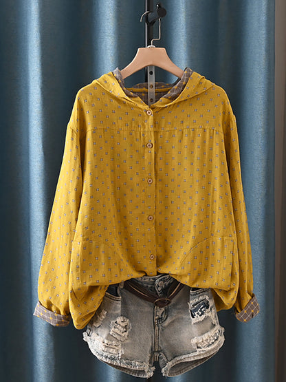 Briana™ – Vintage geruit overhemd met capuchon
