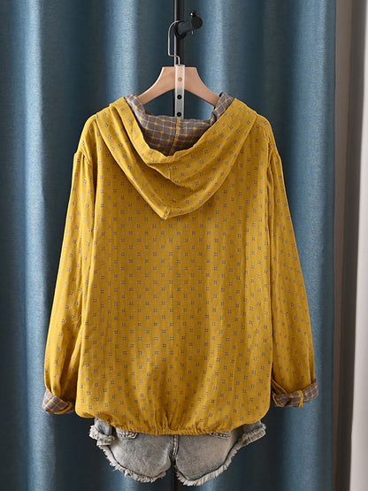 Briana™ – Vintage geruit overhemd met capuchon