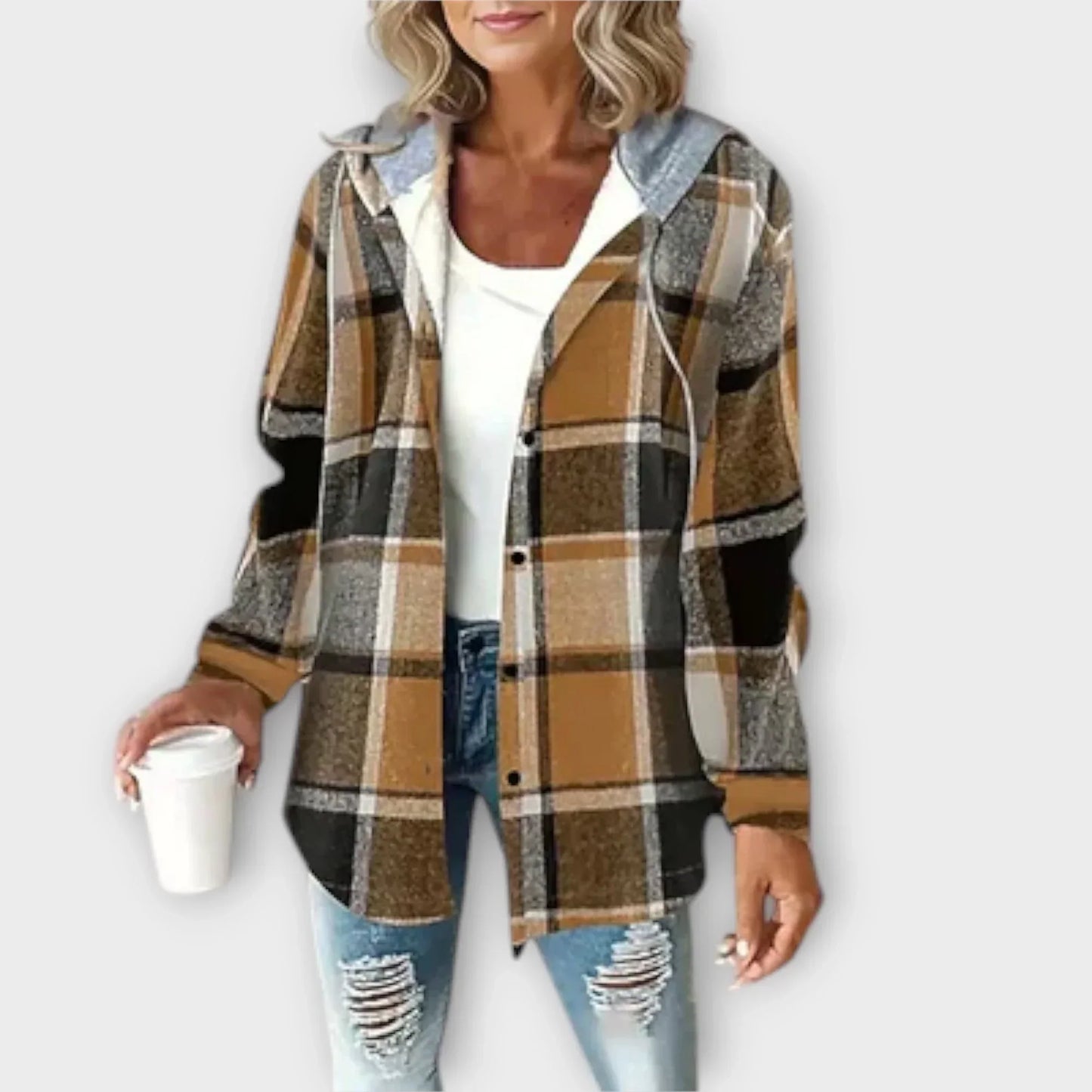 Claudia™ – Geruite Hoodie