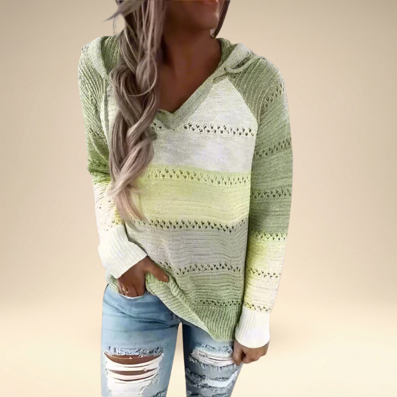 Aiche™ - Gebreide hoodie met lange mouwen