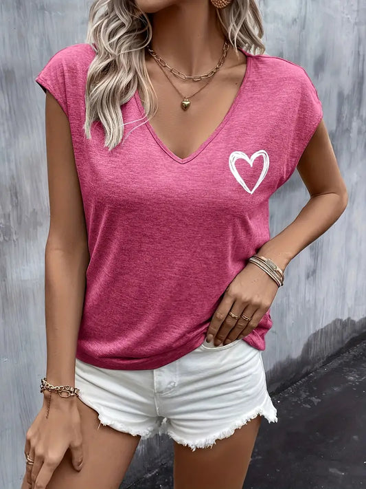 Hartprint T-shirt | Samen tegen borstkanker