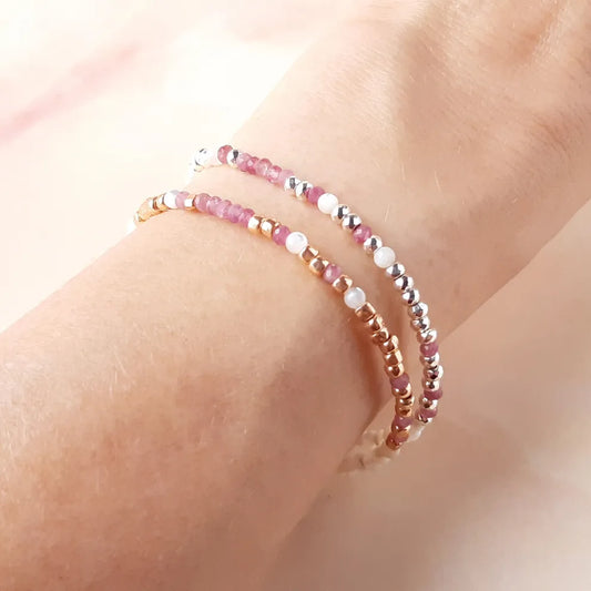 Fijn Armbandenset met Kralen | Samen tegen Borstkanker