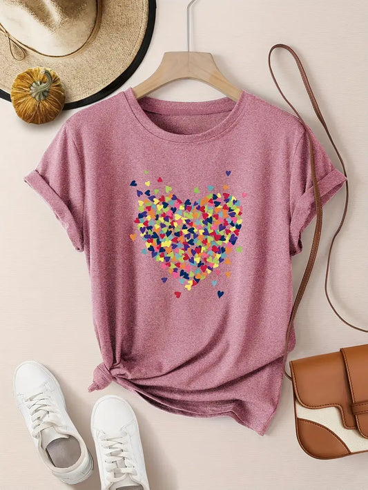 Kleurrijk Hart T-shirt | Samen tegen Borstkanker