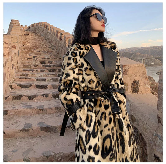 Belle™ - Zachte luipaardprint trenchcoat