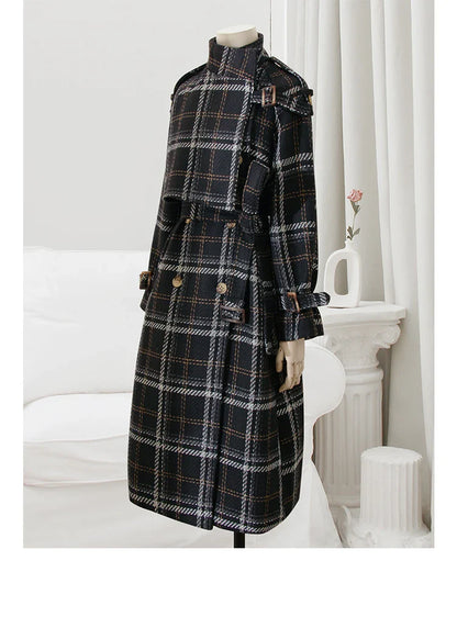 Lilly™ - Geruite wintertrenchcoat