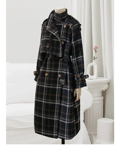 Lilly™ - Geruite wintertrenchcoat