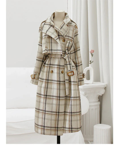 Lilly™ - Geruite wintertrenchcoat