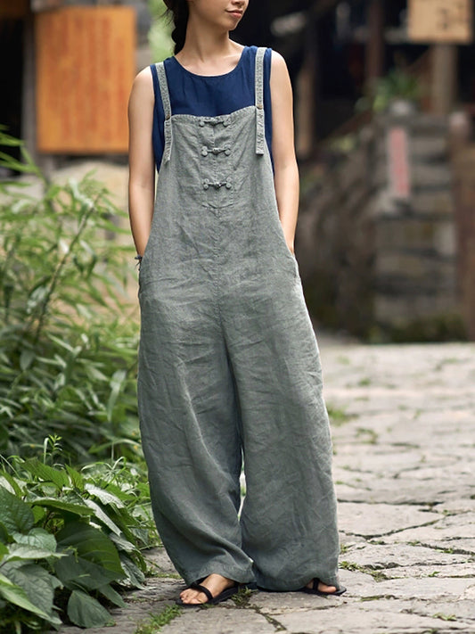 Cindy™ – Retro effen jumpsuit