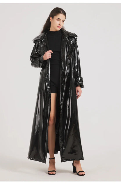 Yera™ – Stijlvolle Leren Trenchcoat