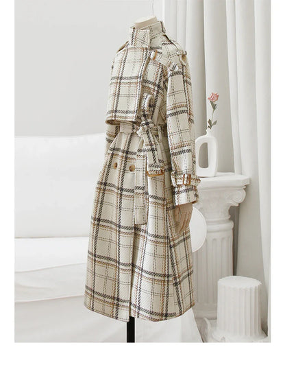 Lilly™ - Geruite wintertrenchcoat
