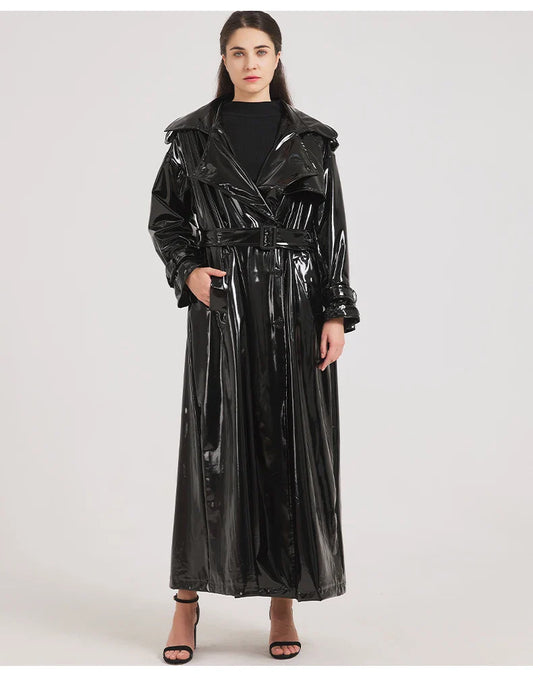 Yera™ – Stijlvolle Leren Trenchcoat