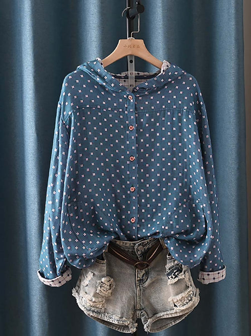 Briana™ – Vintage geruit overhemd met capuchon