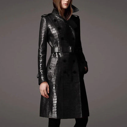 Miguela™ - Elegante leren trenchcoat