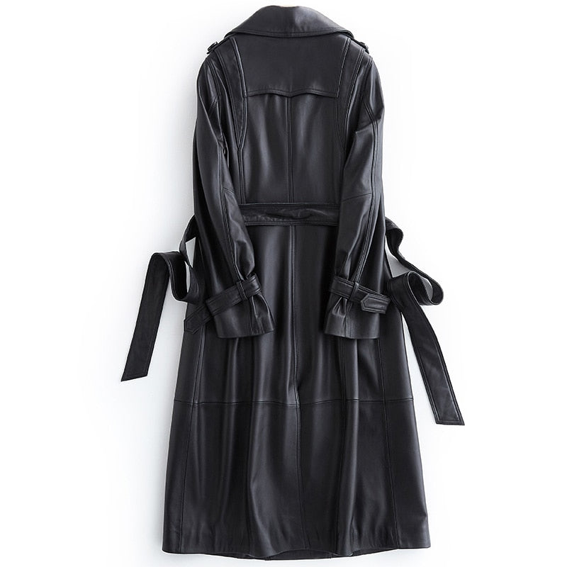Frederica™ - Stijlvolle leren trenchcoat