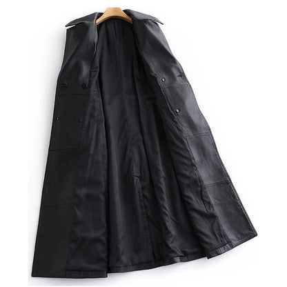 Frederica™ - Stijlvolle leren trenchcoat
