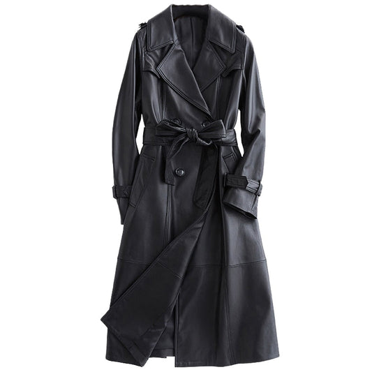 Frederica™ - Stijlvolle leren trenchcoat