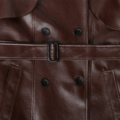 Belen™ - Leren trenchcoat